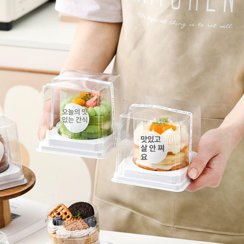 가정용 투명케이스 머핀 사각 선물포장 조각케이크상자 미니상자 손잡이 크라프트 - 상세 이미지 5
