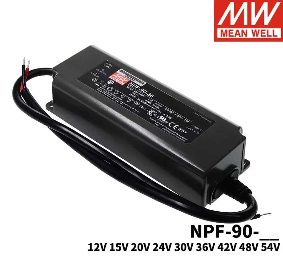 MEAN WELL LED 방수 전원공급장치 NFP-90 90W 12V24V36V54V 정전류 정전압 드라이버