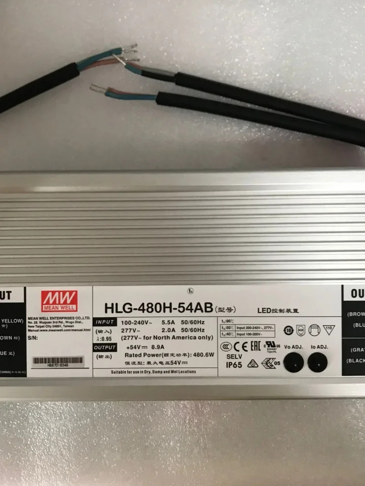 Mingwei LED 방수 스위칭 전원공급장치 HLG-480H-24AB 30AB 36AB 42AB 48AB 54AB