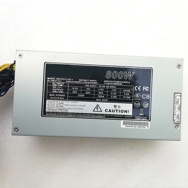 파워 서플라이 ENH-2180-1 2U 800W 오리지널 PSU 신