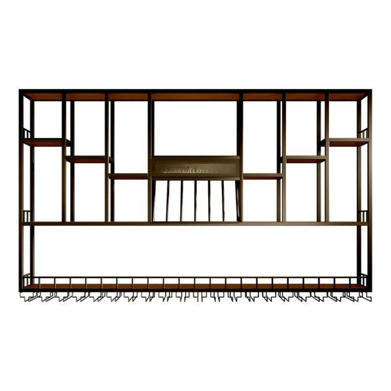 양주진열대 위스키 홈바 거실 장식장 벽선반 스탠드 스타일 A 100x20x120 블랙 조명 포함 - 상품 이미지