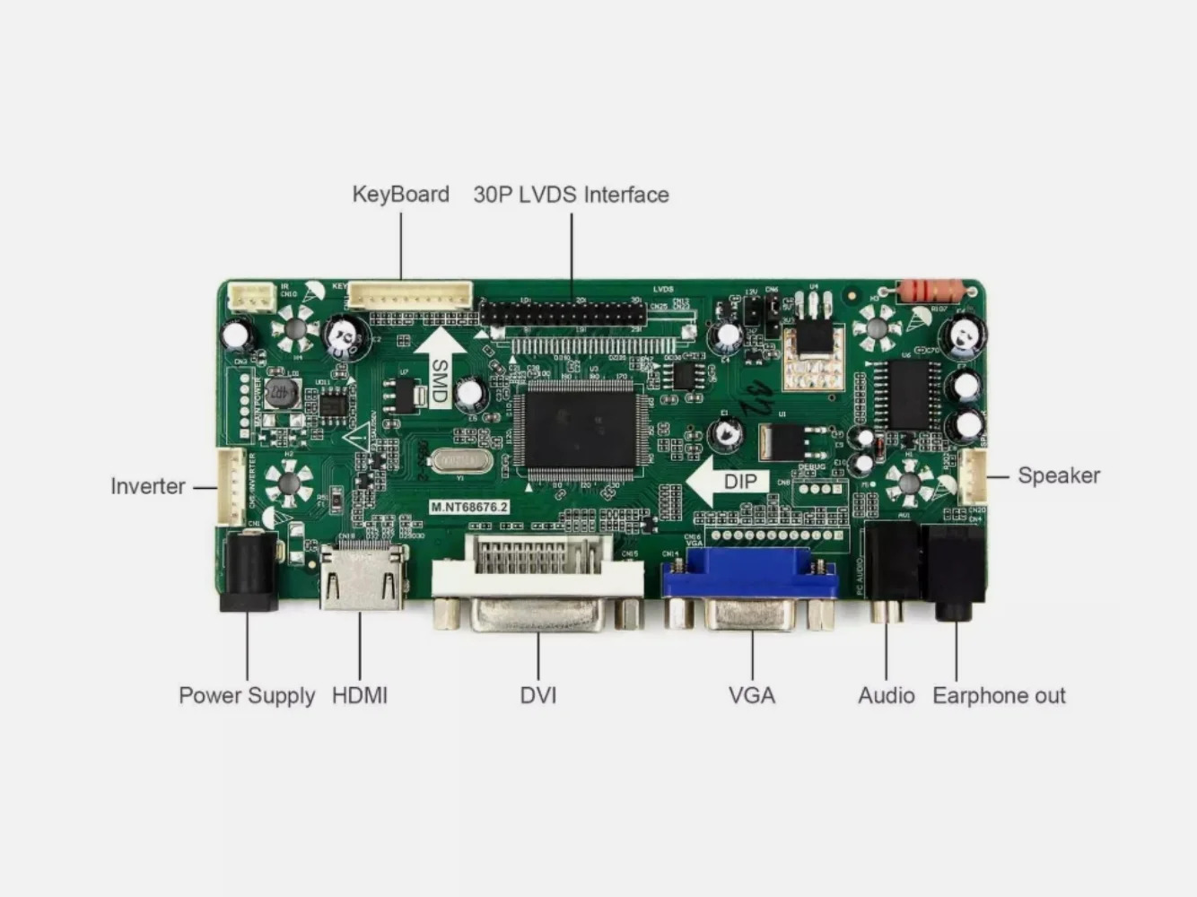 14.9인치 1280x390 LTA149B780FM.NT68676 HD MI VGA DVI 보드 LCD 디스플레이 화면 포함