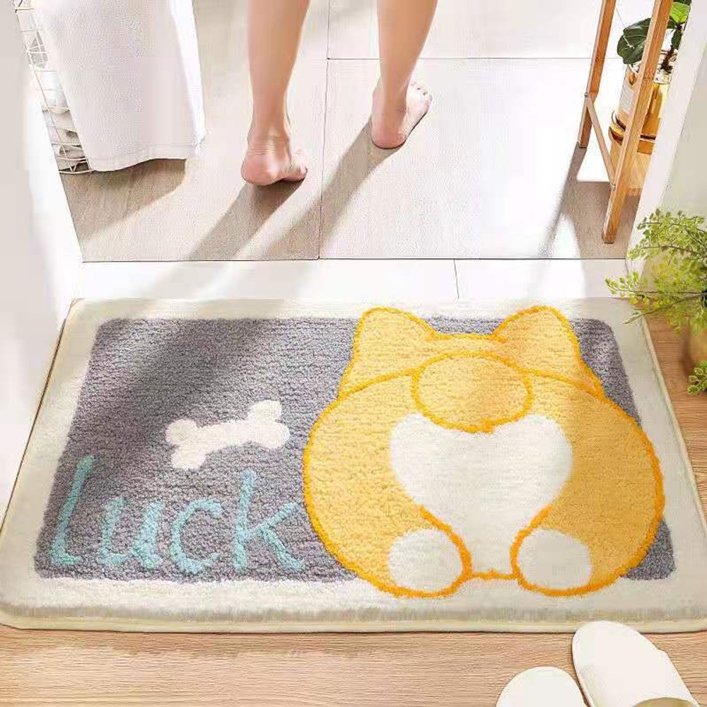 네모 캐릭터 발매트 카펫 러그 욕실 현관 침실 거실 방꾸 원룸꾸미기 시바 40cmx60cm 이미지 6