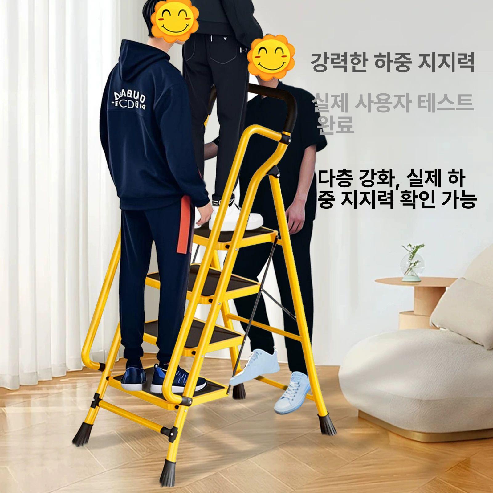 접이식 복층사다리 실내 다용도 계단형 안전사다리 작업용 고소작업 안전발판 손잡이 - 상세 이미지 5