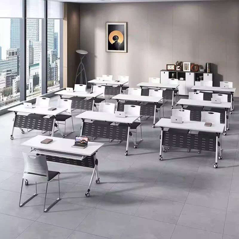 접이식 회의용 테이블 이동식 책상 사무실 2인용 120x40x75H 두꺼운 손잡이 - 상세 이미지 2