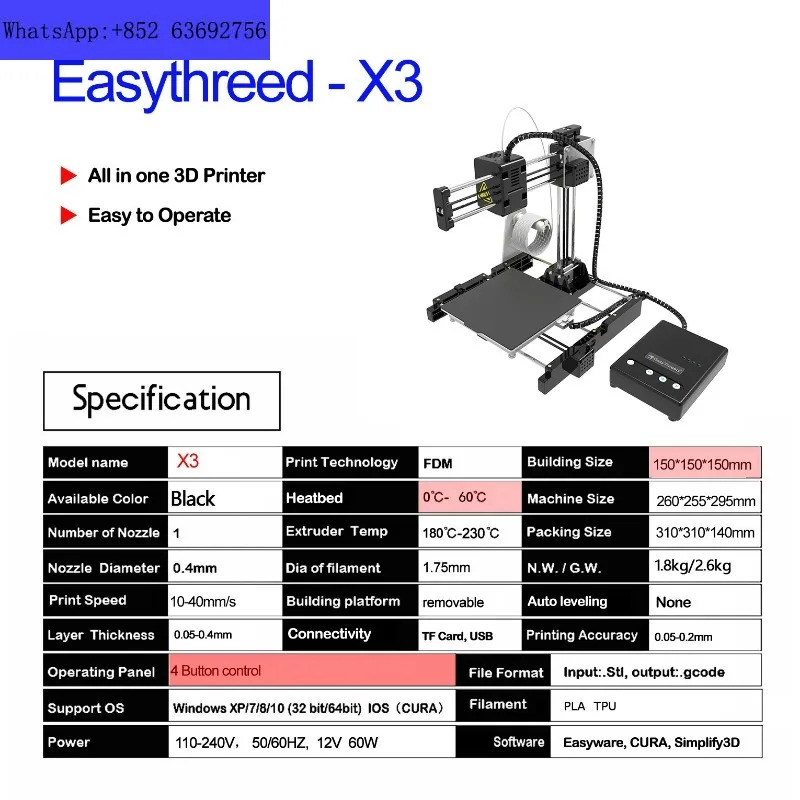 X3 Multidimensional Stereo Printer Manufacturer Toy Home Desktop Small Mini