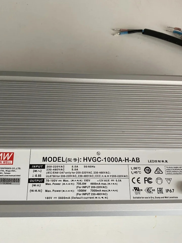 Mingwei 전원공급장치 HVGC-1000-M L H-AB 650W 정전력 LED 드라이버 3 1 디밍