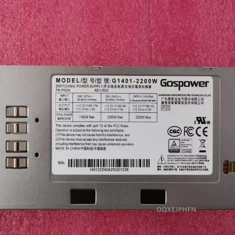 GOSPOWER 2200W 전원공급장치 G1401-2200W PN0A거새 원본 PSU