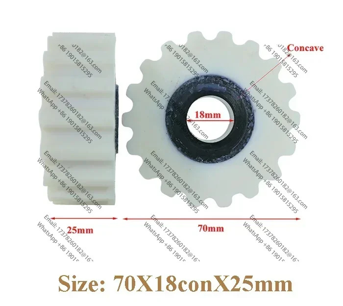 HOMAG 엣지 밴딩 머신 5PCS 70x18conx25mm 흰색 Hign 온도 저항 운반 휠 고무 표면 롤러