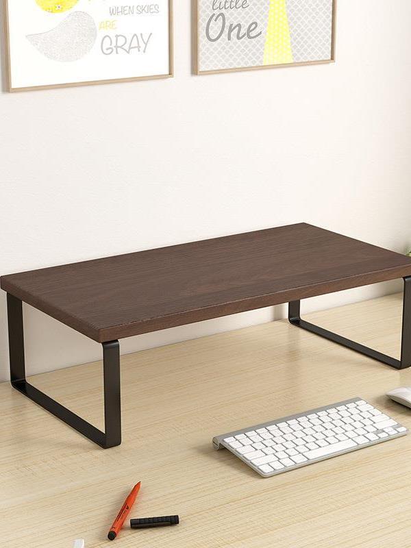 높은모니터받침대 20cm 선반 월넛 우드 블랙호두 30x20x8cm 월넛+블랙 - 상품 이미지