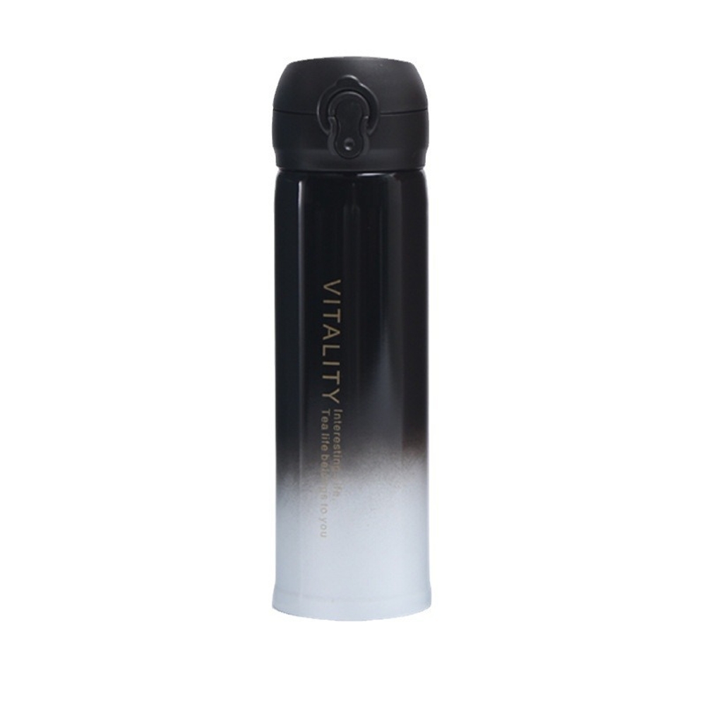 304 그라데이션 보온병 스테인리스 원터치 텀블러 미니 휴대용 350ml 500ml 블루 화이트 그라데이션 300ml - 상세 이미지 5