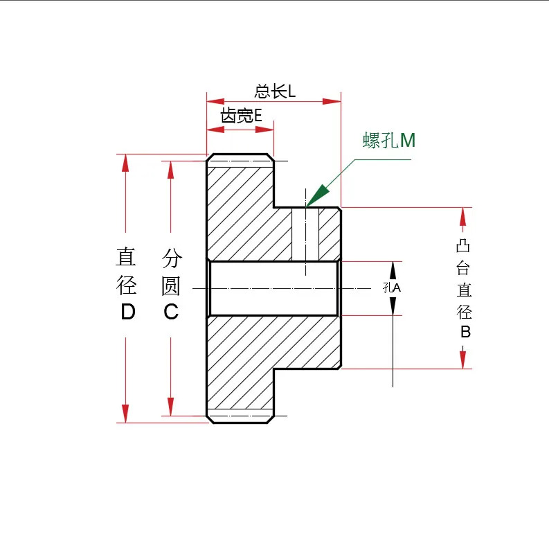 정밀 헬리컬 기어 랙 웜 설계 100-150 톱니 볼록 테이블 45 스틸 1 몰드