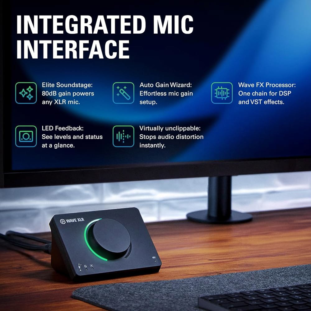 엘가토 웨이브 XLR MK.2 u2013 USB 오디오 인터페이스 및 마이크용 DSP 믹서, 80dB 게인, 온보드 이펙트, LED 피드백, 터치 음소거, 스트림 덱, PC Mac - 상세 이미지 2