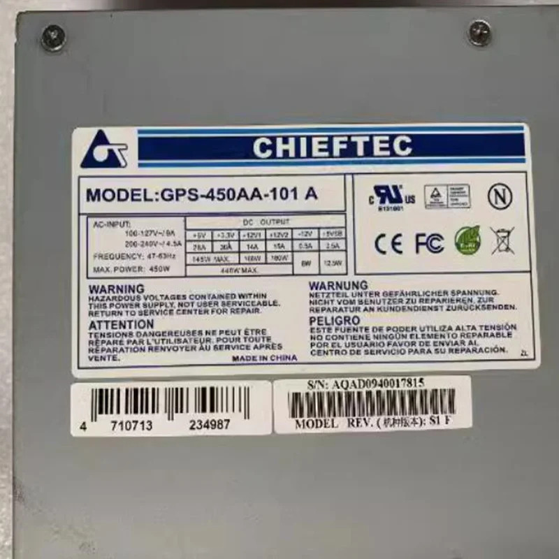 CHIEFTEC 오리지널 전원공급장치 GPS-450AA-101 A GPS-450AA-101A 450W