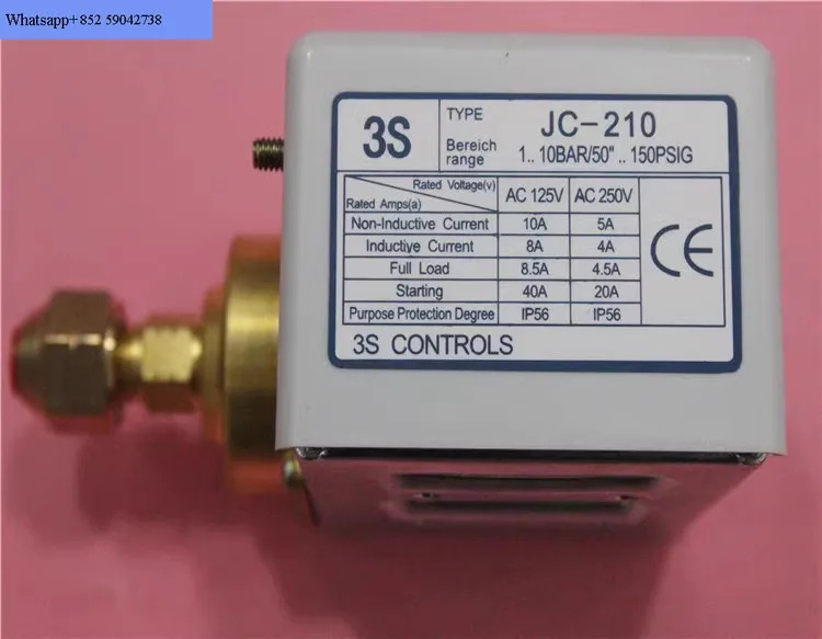 압력 스위치 JC-203 JC-206 JC-210 JC-215 JC-220 JC-230 3S