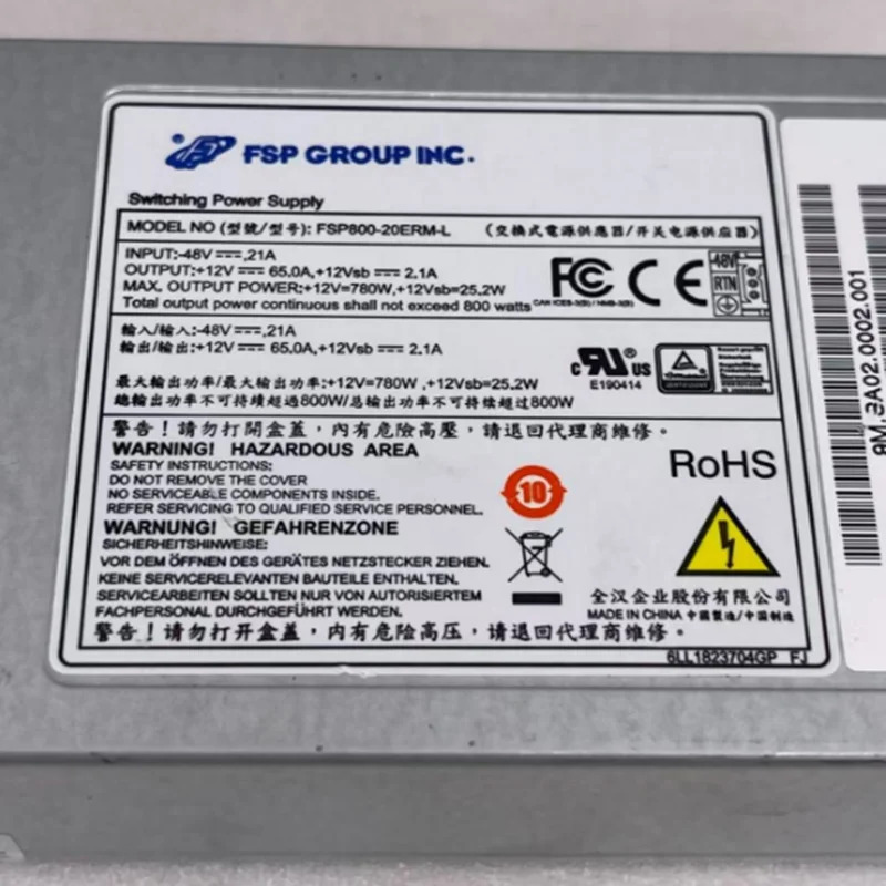FSP DC -48V 800W 전원공급장치 FSP800-20ERM-L거새 원본 PSU 새 처럼 작동