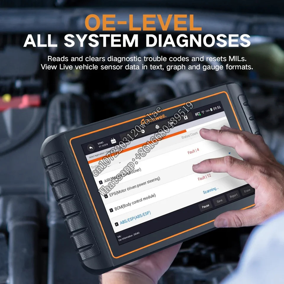 Foxwell 양방향 OE 레벨 OBDII 자동차 진단 스캐너 ECU 코딩 TPMS 31 60/NT809 업그레이드 버전 75TS