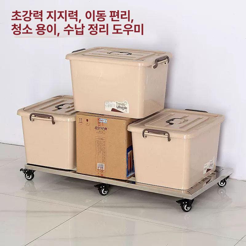 이동식 바퀴받침대 트레이 원형 팔각형 사각 스테인레스 화분받침바퀴 스테인리스카트 - 상세 이미지 2