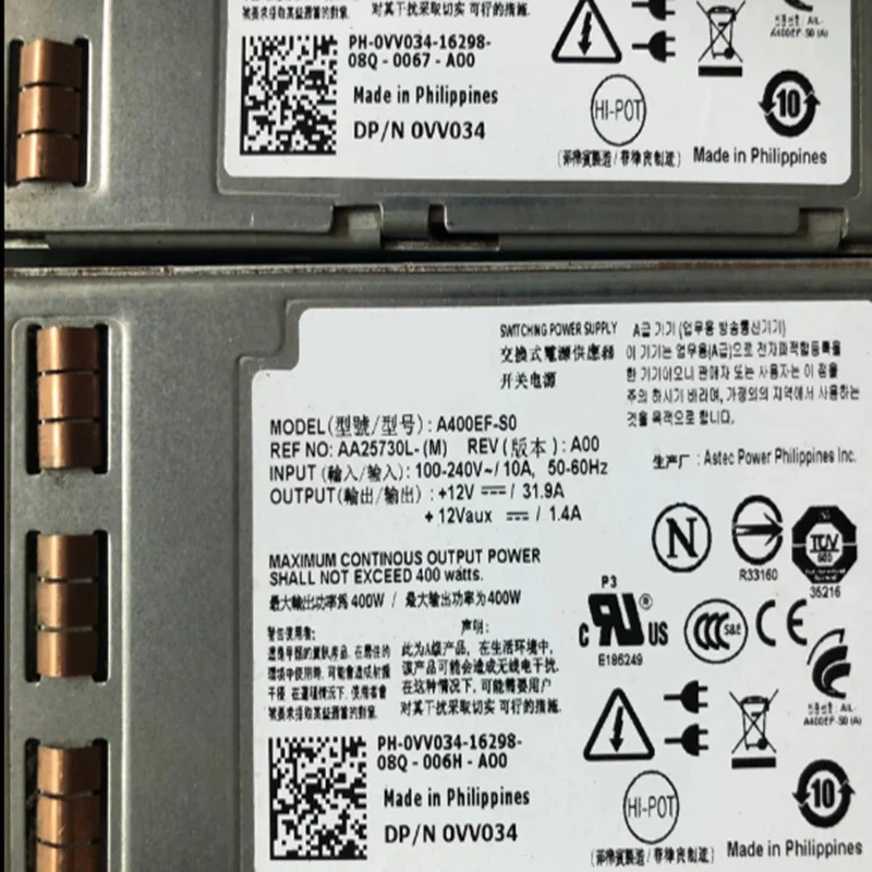 델 파워엣지 T310 PSU 전원공급장치 D400EF-S0 A400EF-S0 DPS-400AB-6 A N884K 0N884K R101K VV034 0VV034 400W 신
