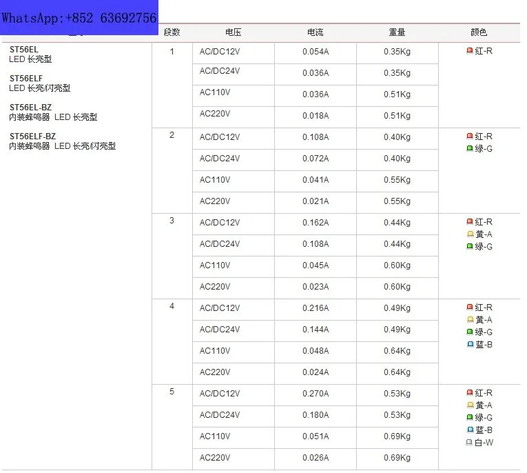 QLIGH KELITE ST56ELF-BZ/ST56EL-3 다층 타워 조명 프롬프트 라이트 ST56EL 항상 켜짐 버저 옵션 레이어 빨간색
