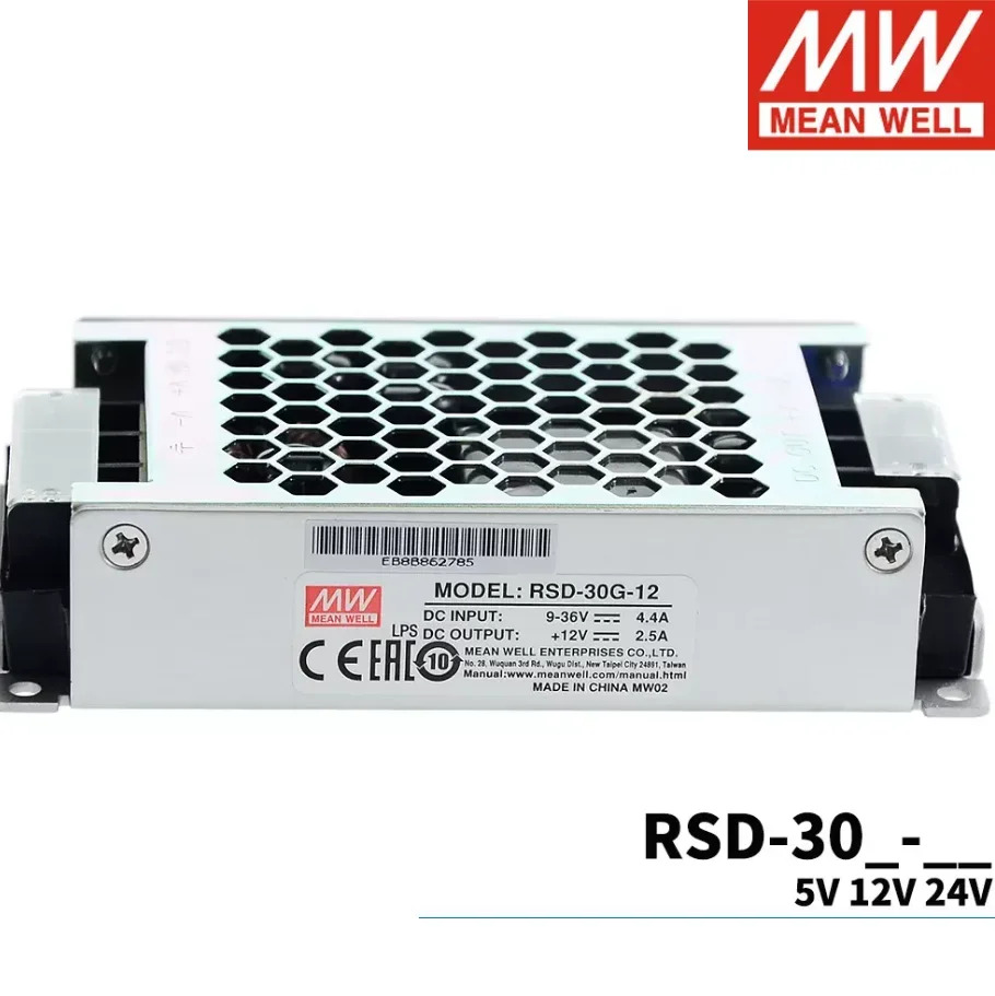 MEAN WELL RSD-30 3.3V 5V 12V 15V 24V 30W 신뢰할 수 철도 DC-DC 컨버터 형 인클로저는 가혹환경.