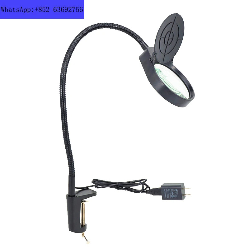 데스크탑 클립형 돋보기 LED 조명 먼지 커버 PD-7S 포함
