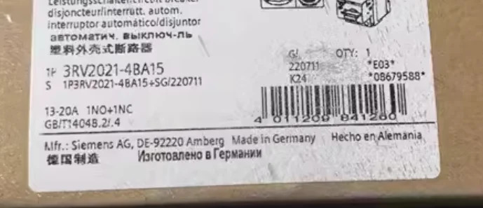 3RV-4BA15 3RV2411-1FA10 3RV2411-1JA10 3RH2122-1BB40 3RH2131-1BB40