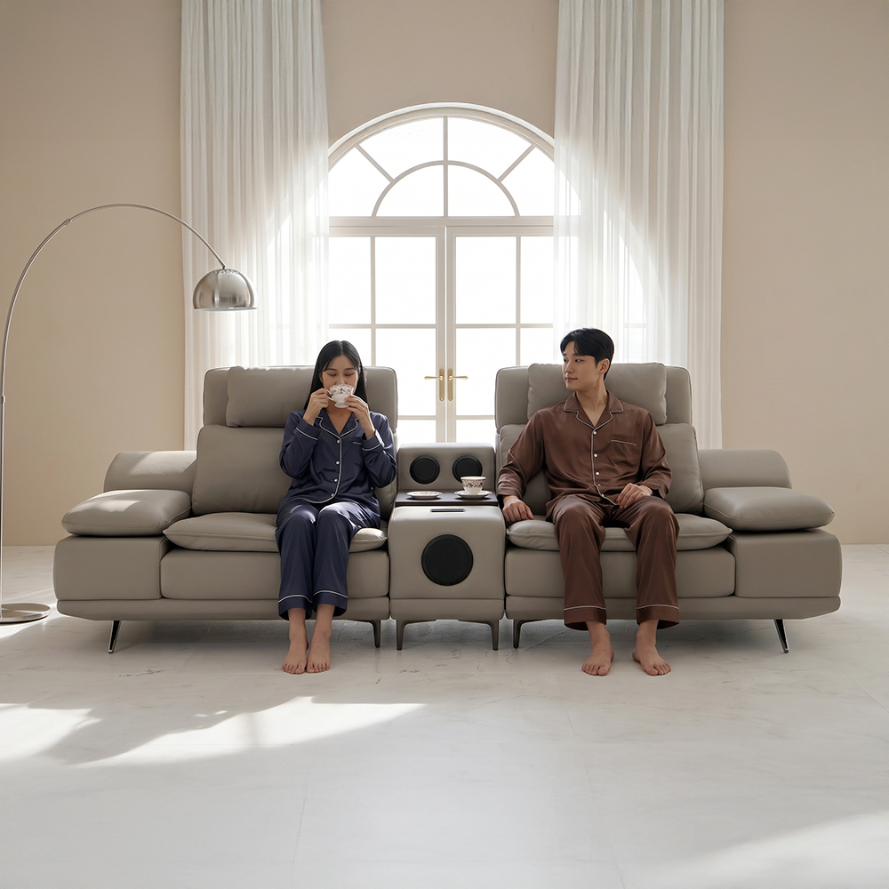 리비엔 멜로우 구스 무빙 모션소파 에코가죽 이지클린 리클라이너 3인용소파+홈바 비건레더 - 상세 이미지 5