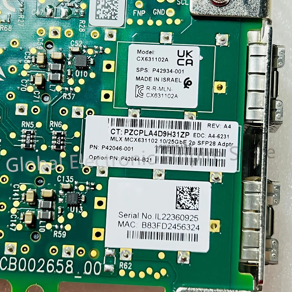 hp호환E Mellanox 10/25G 10기가비트 네트워크 어댑터 CX631102 P42046-001 P42044-B21