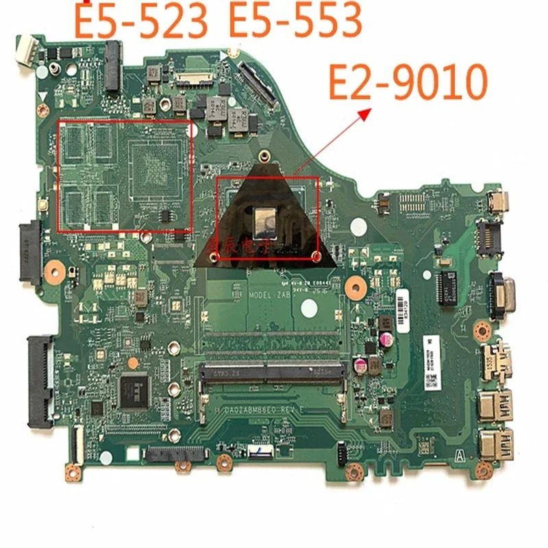 Acer E5-523 E5-553 E2-9010 마더보드 DA0ZABMB6C0 메인보드완전 작동 리퍼