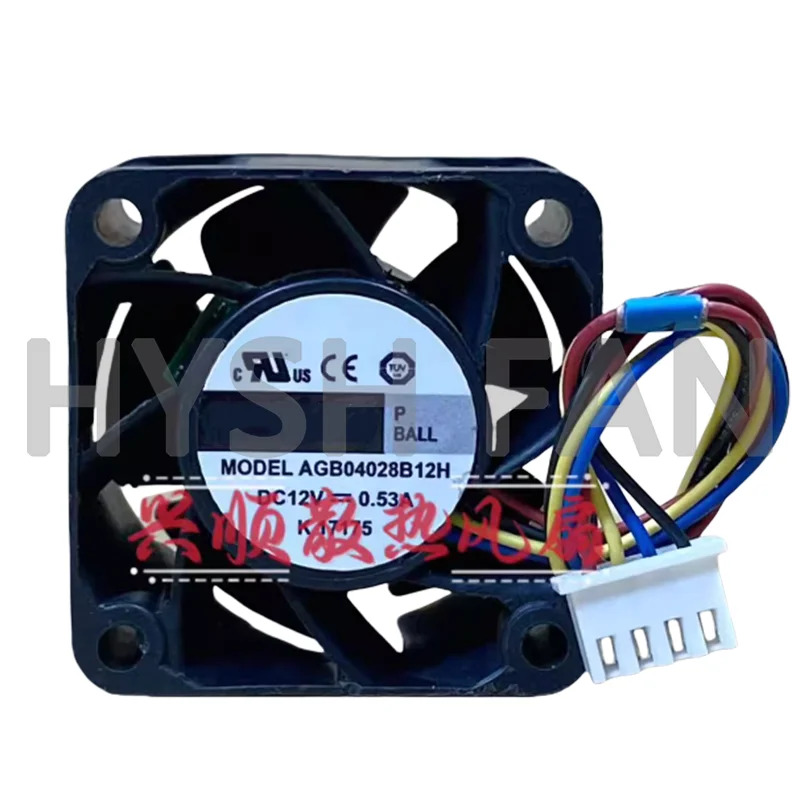 오리지널 PWM 냉각팬 AGB04028B12H 12V 0.53A 4028 4 선