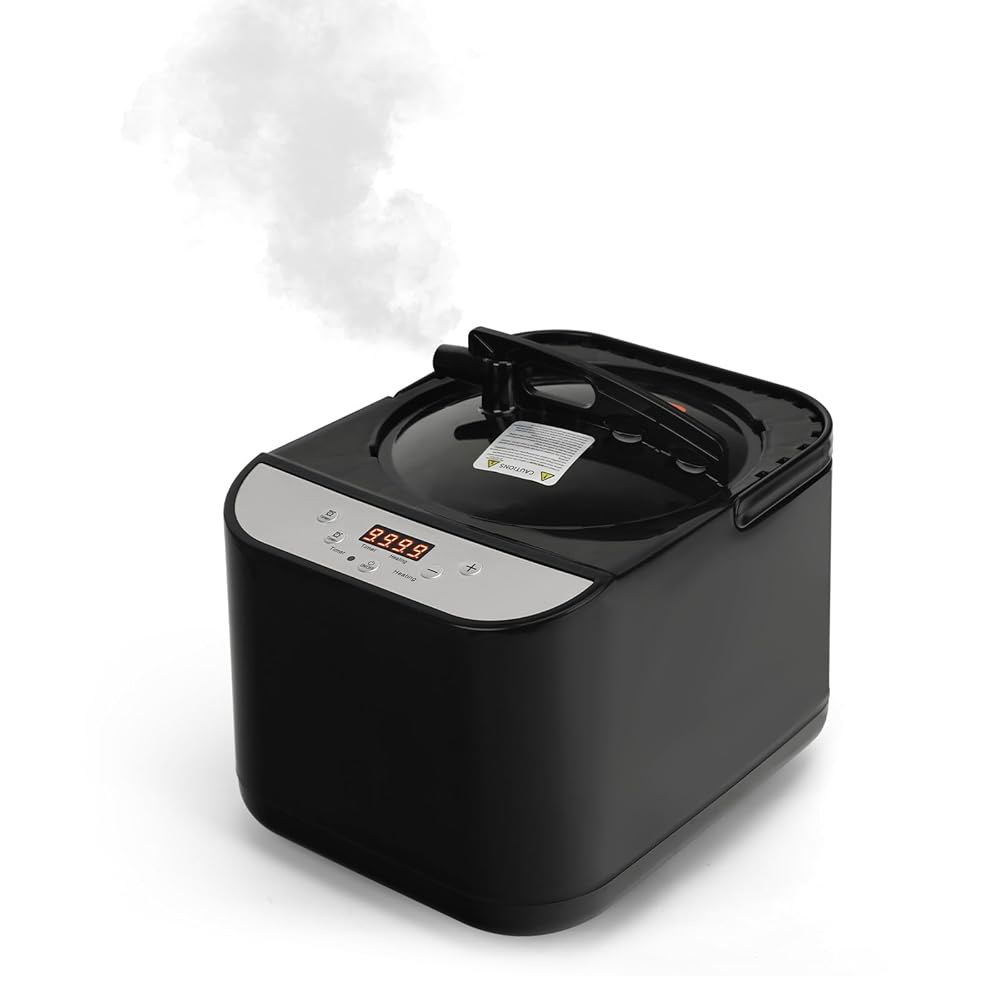 PEEKO 대형 사우나 스팀 4L, 1500W 발생기, 리모컨이 있는 냄비, 컵, 타이머, 16단계, 7.7 u201Dx 12.5 9.1 u201D - 상품 이미지