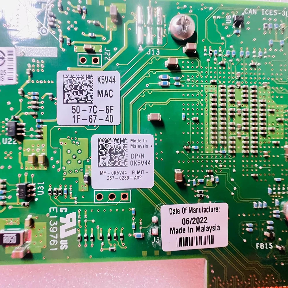 DELL 4포트 10기가비트 네트워크 어댑터 RJ45 이더넷 0K5V44 X710-T4용