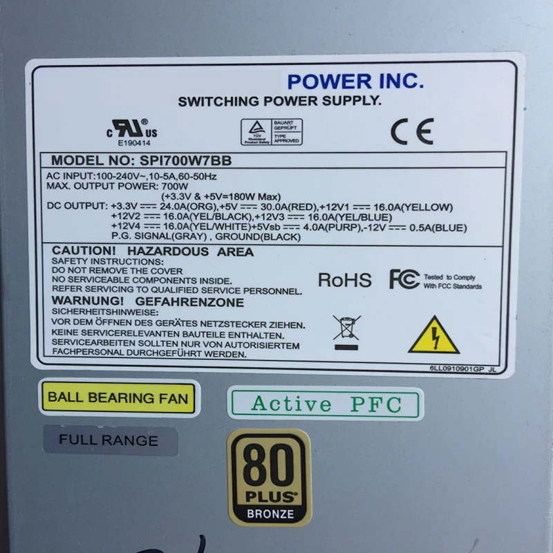 FSP 80 플러스 브론즈오리지널 PSU 전원공급장치 SPI700W7BB 2U 700W 거신