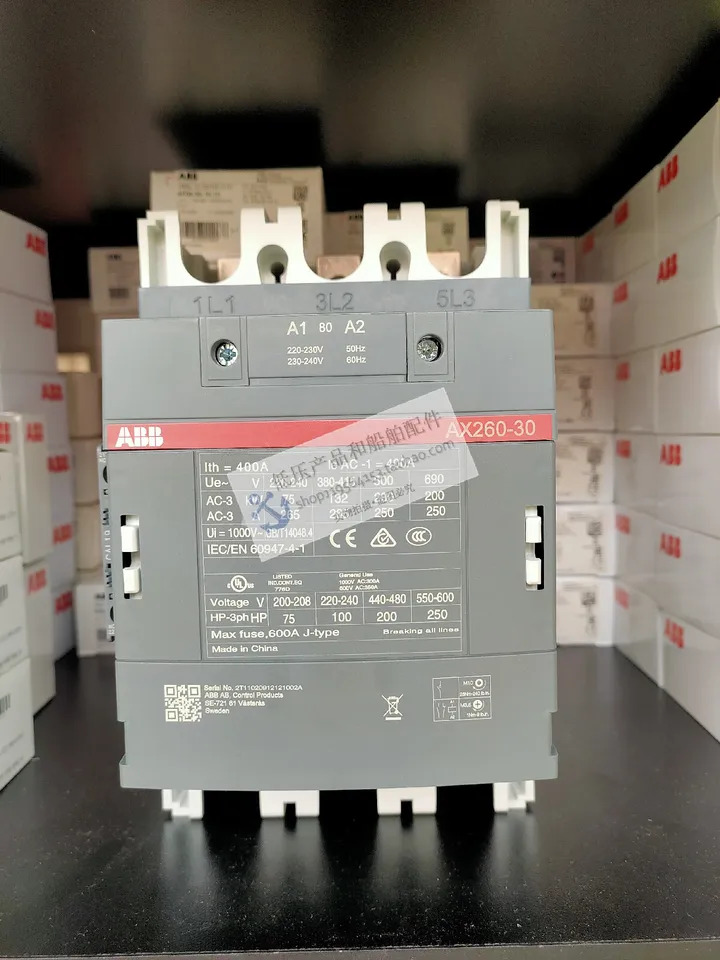 오리지널 ABB AC 접촉기 AX260-30-11-80 코일 전압 230-240VAC 신
