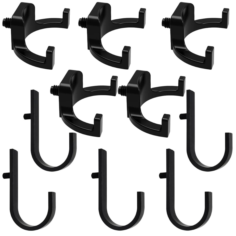 G GENLEAS 10pcs 저장고 선캐스트/크래프트맨 저장고, 프리미엄 플라스틱 정원 및 차고 액세서리(5J&5U)를 위한 J형 U형 도구 후크 Black(8J) - 상품 이미지
