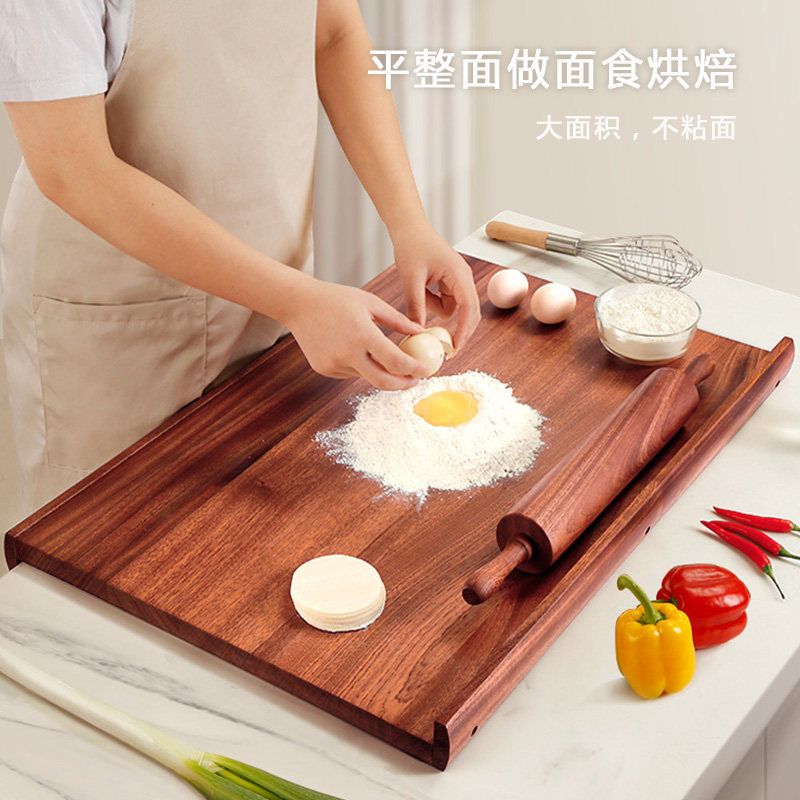 반죽대 수제비 메쉬 베이킹 작업판 대형 작업대 반죽 제빵 빵 매트 실리콘 패드 실리콘매트 흑단소 60x40x2cm+롤링핀 - 상세 이미지 3