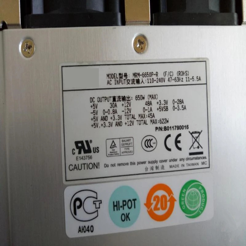 Emacs 650W 전원공급장치 MRM-6650P-R새 원본 PSU