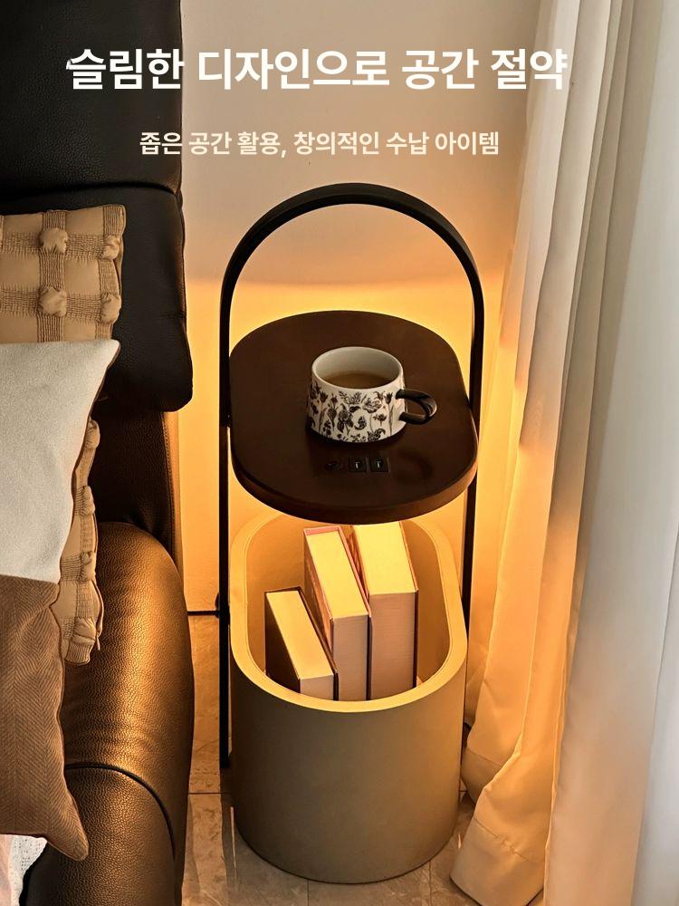 사이드테이블 조명협탁 스마트협탁 무선충전협탁 인테리어 침대옆협탁 가정용 콘센트 - 상세 이미지 2