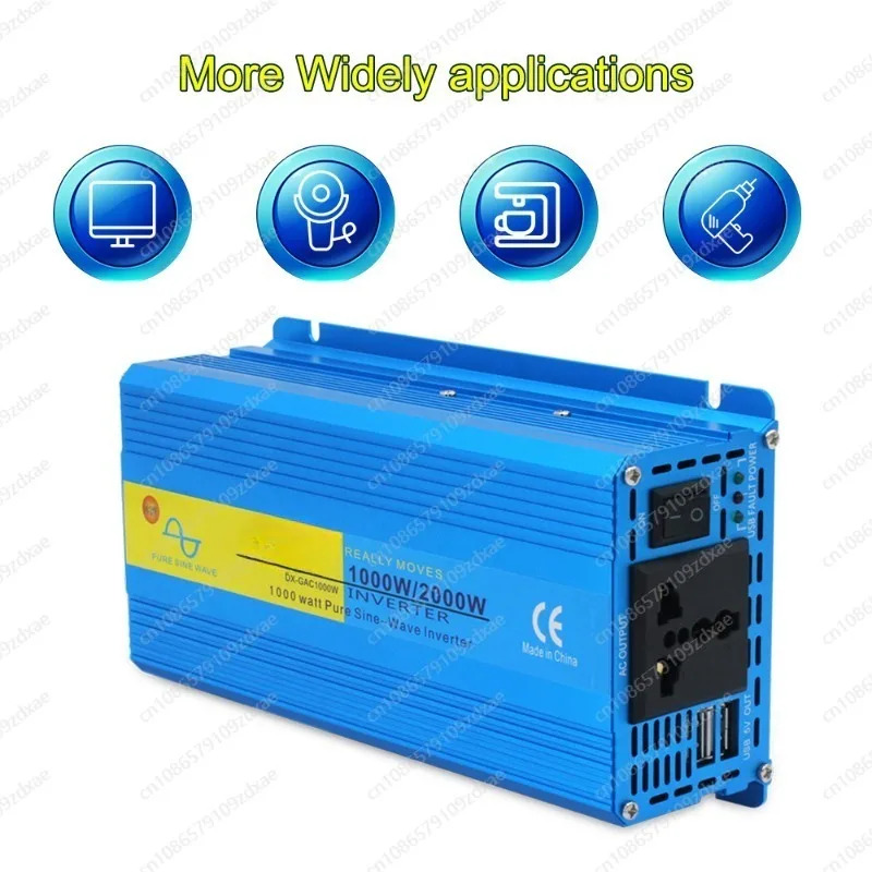 순수 사인파 전력 인버터 2000W 3000W 4000W 5000W DC 12V LED 디스플레이 AC 220V 태양광 변환기 자동차