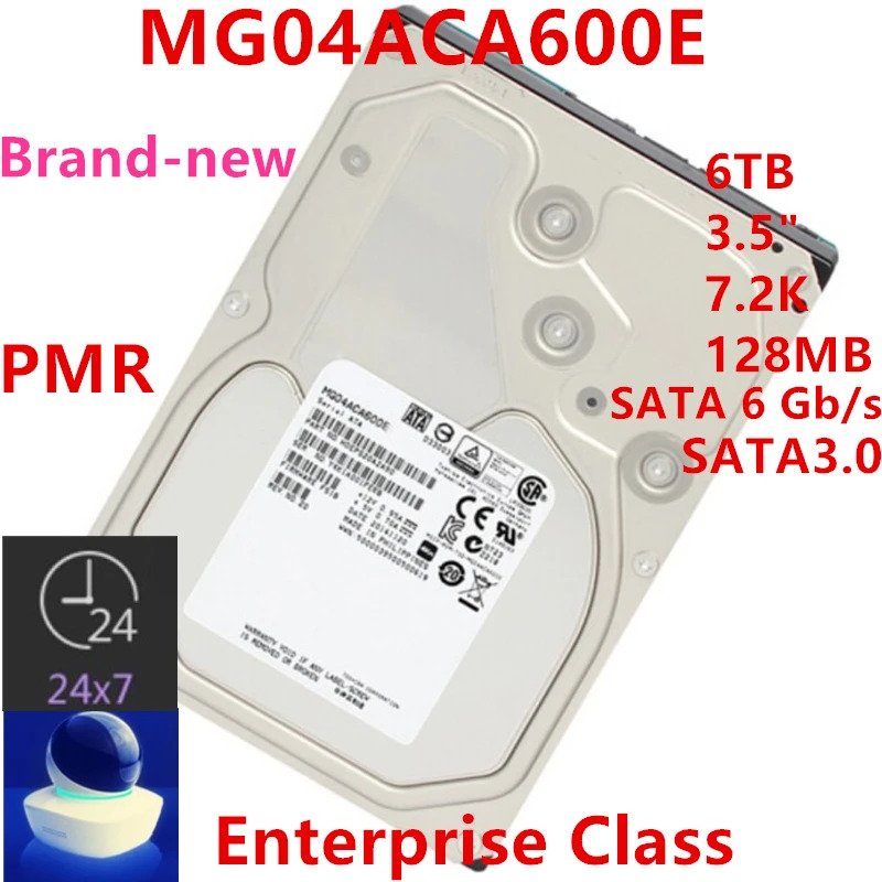 도시바호환내장 HDD 엔터프라이즈 MG04ACA600E 6TB 3.5 인치 7.2K PMR SATA 6 Gb/s 128MB