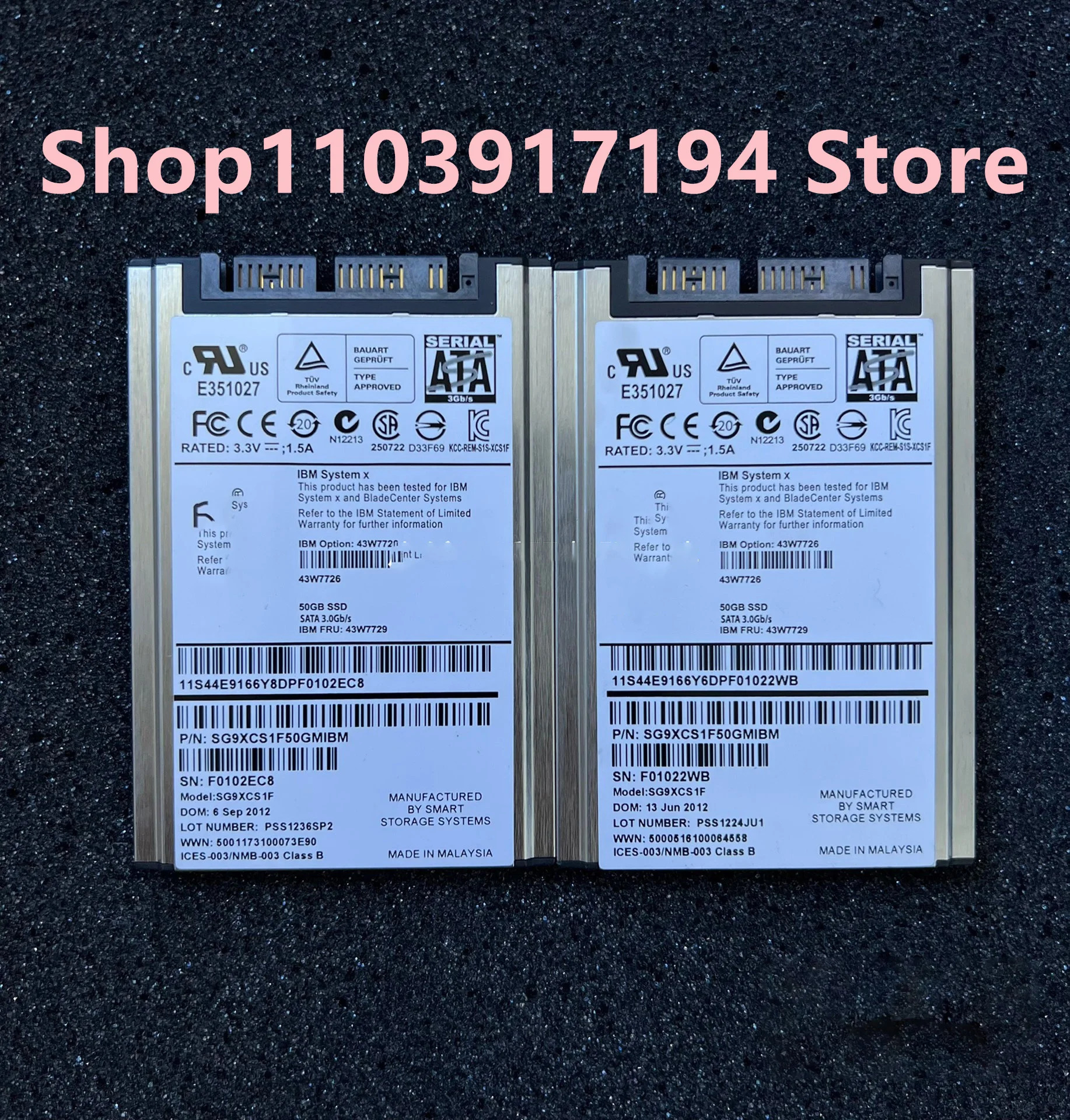 SATA 솔리드 스테이트 IBM 43W7729 43W7726 44E9166 43W7741 50GB 1.8 인치 SG9XCS1F