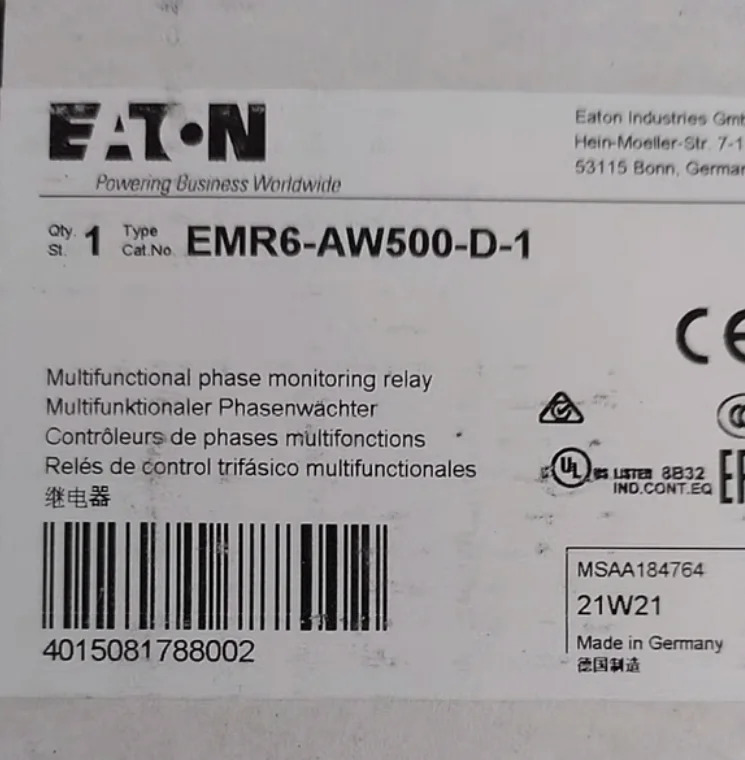 이튼 모니터링 릴레이 EMR6-AW500-D-1 신