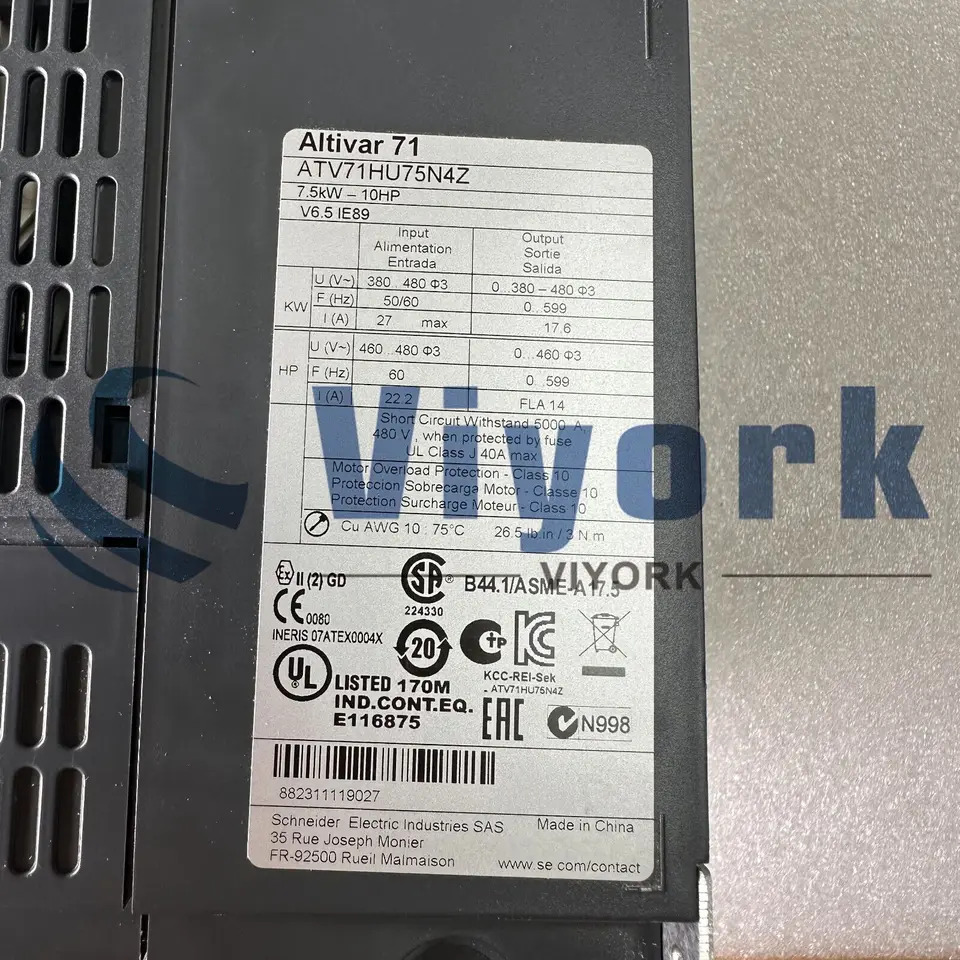 슈나이더 가변 속도 드라이브 ALTIVAR 71 480VAC 7.5KW 10hp호환 ATV71HU75N4Z 신