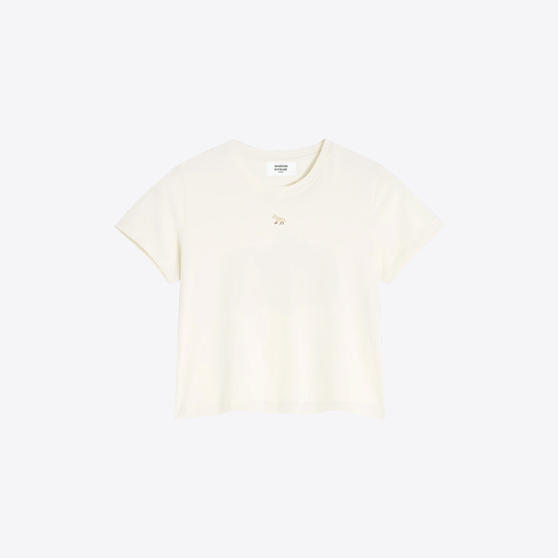 메종키츠네 여성 베이비 폭스 패치 크롭 반팔 티셔츠 마블 MW00105KJ0008 0134 - 상품 이미지
