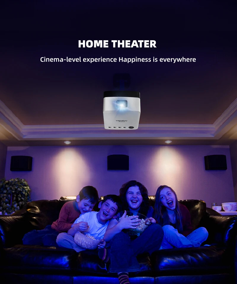 Wifi 프로젝터 휴대J20 5800 루멘 고휘도 사무실 DLP 교실 실내 야외 영화