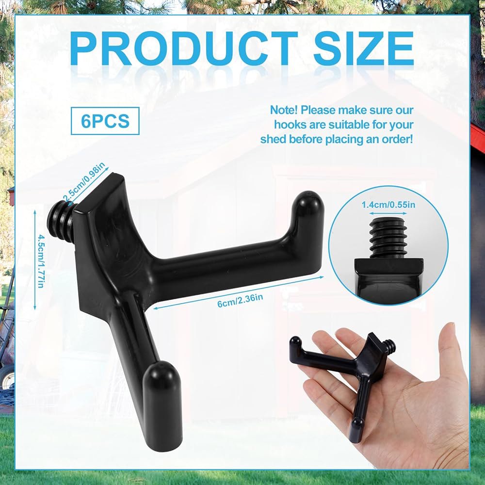 선캐스트 창고와 호환되는 창고용 6pcs 공구 후크, 프리미엄 플라스틱 창고 벽걸이 정리 및 차고 걸이용 칼 가위 전동 공구(블랙) - 상세 이미지 2