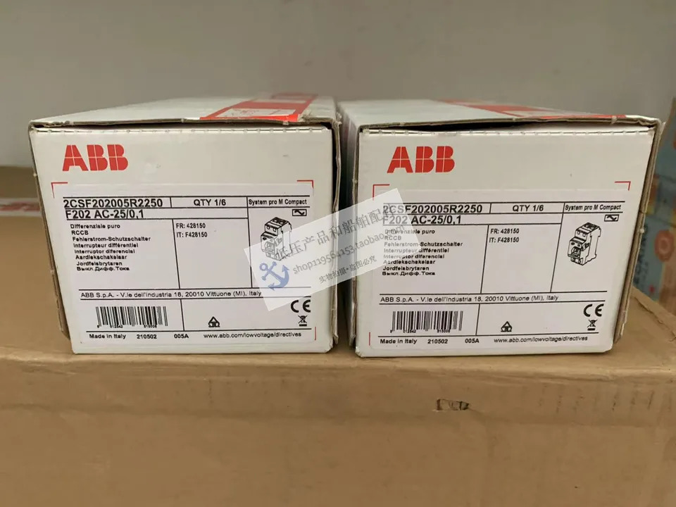오리지널 ABB 전자기 누출 보호대 F202AC- 25/0.1 이탈리아 신