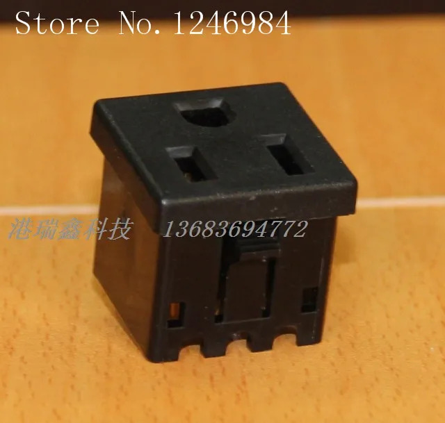 WINFOONG 미국 표준 AC 콘센트 3 개구멍 베이스 밀폐형 인클로저 카드 커넥터 소켓 RF-6001-50 개/SA