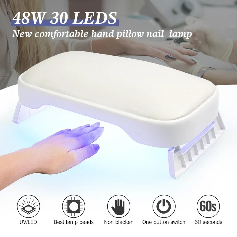 손톱핸드 베개 LED 램프 젤 네일UV 손톱 받침대 패드 네일아트 기계 네일 장비 30LED